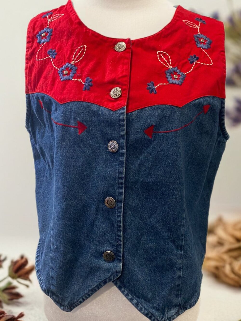 Vintage 90's countrycore vest metal buttons